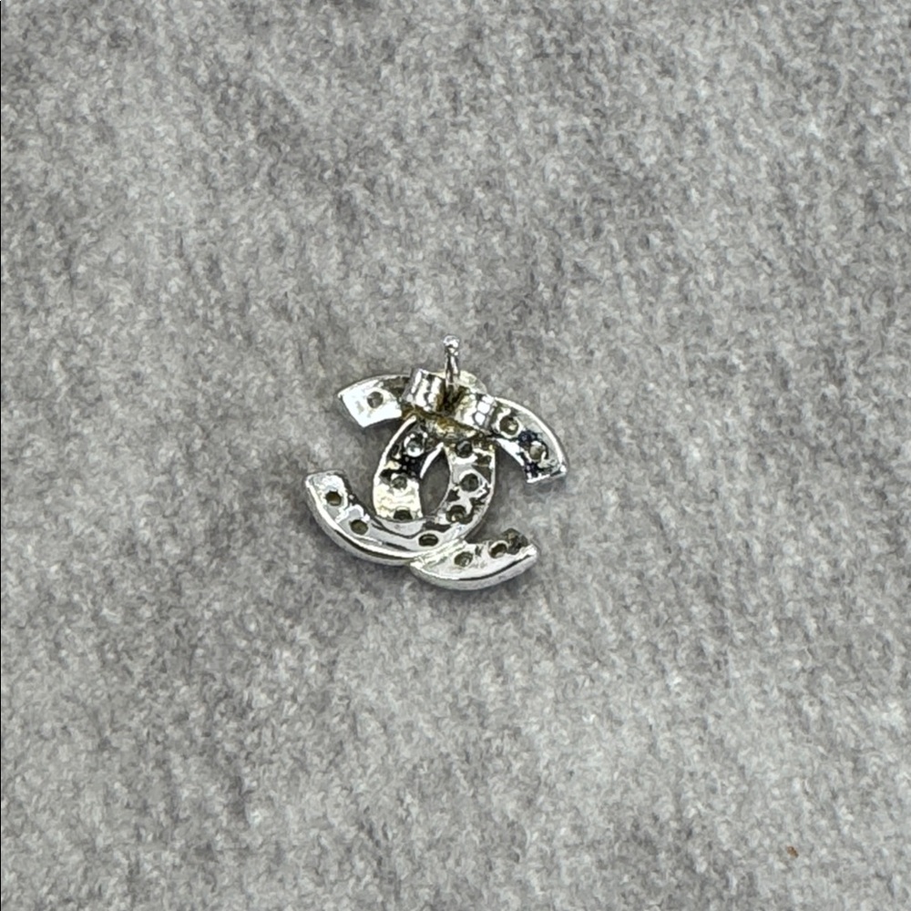 Fashion CC Silver Earrings with Crystals - Picture 5 of 5